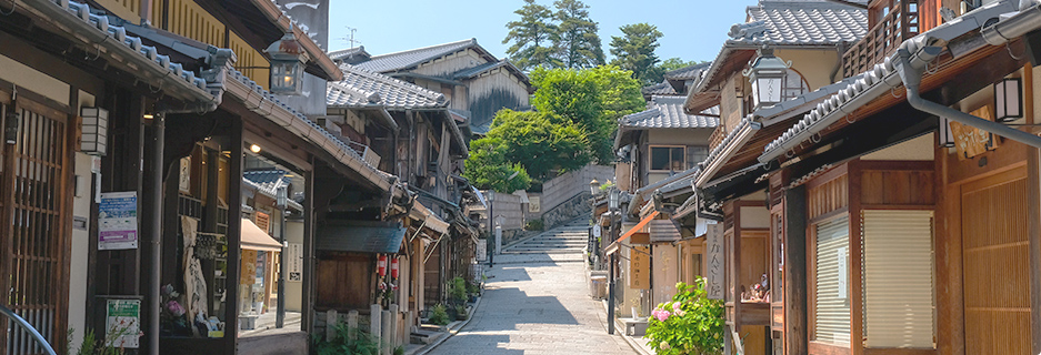 古きよき雰囲気のある町並みの画像