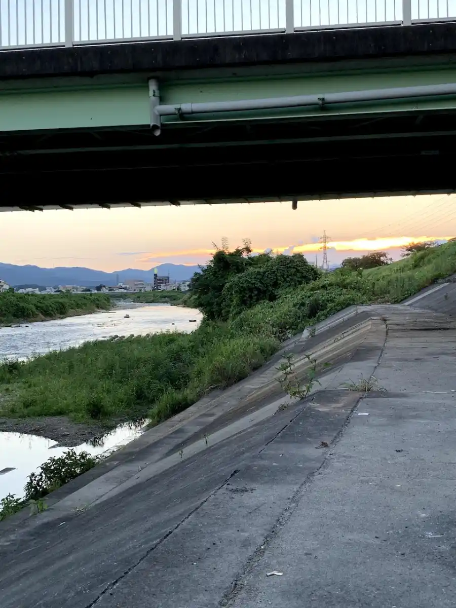 浅川の河川敷の写真